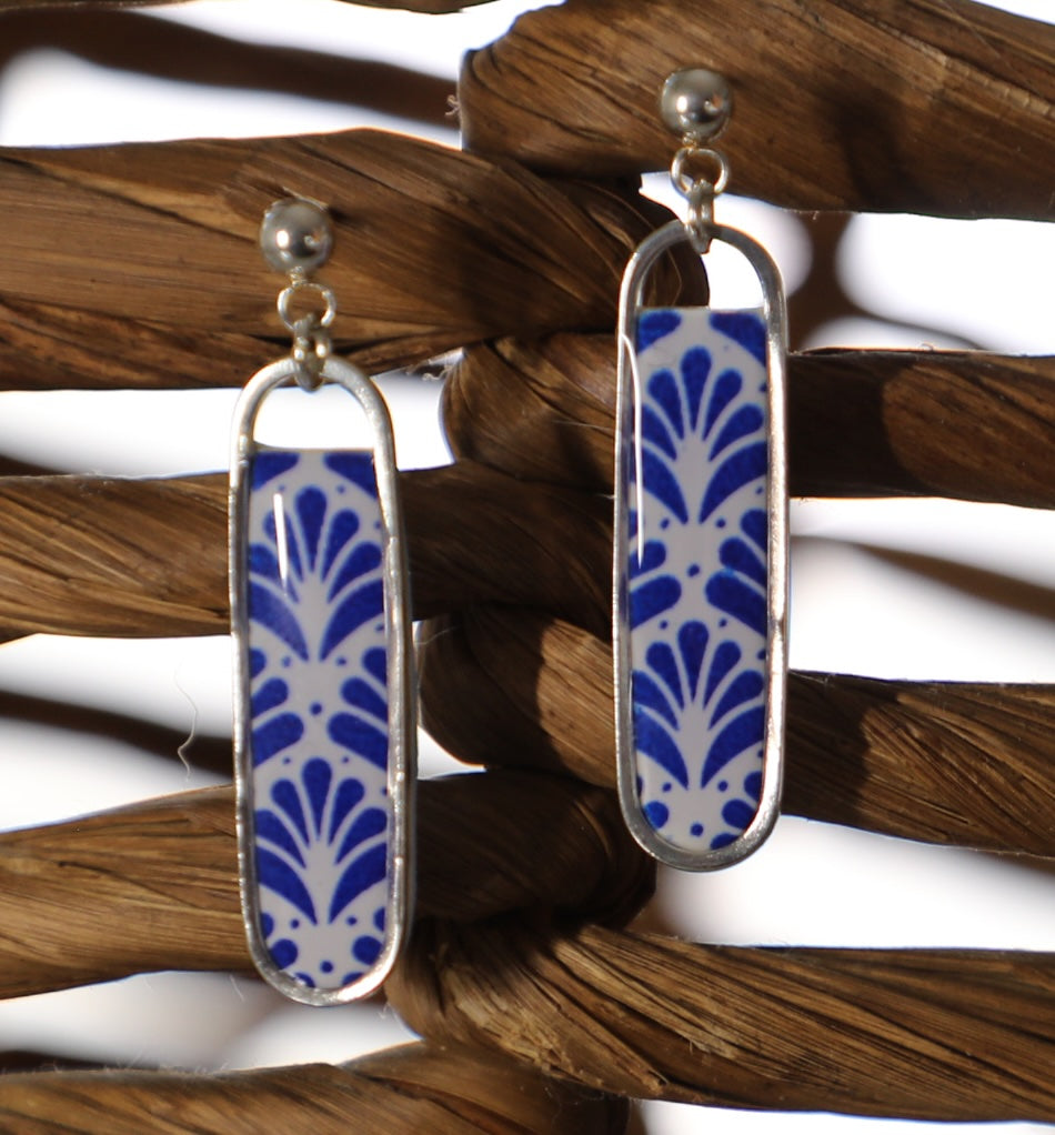 Aretes (Colgantes) largos de talavera
