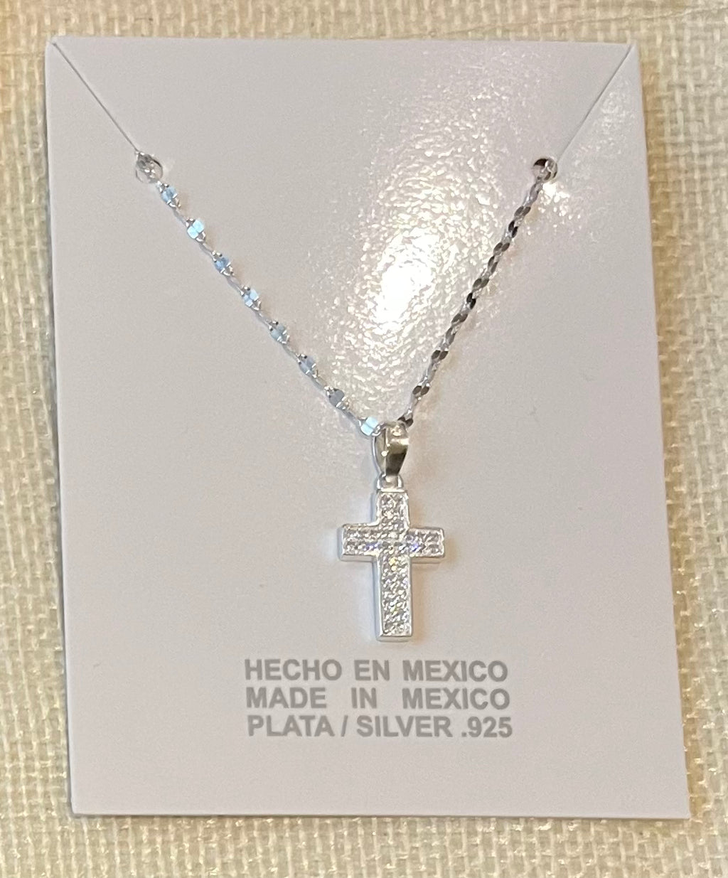 Dije de cruz zirconias plata .925
