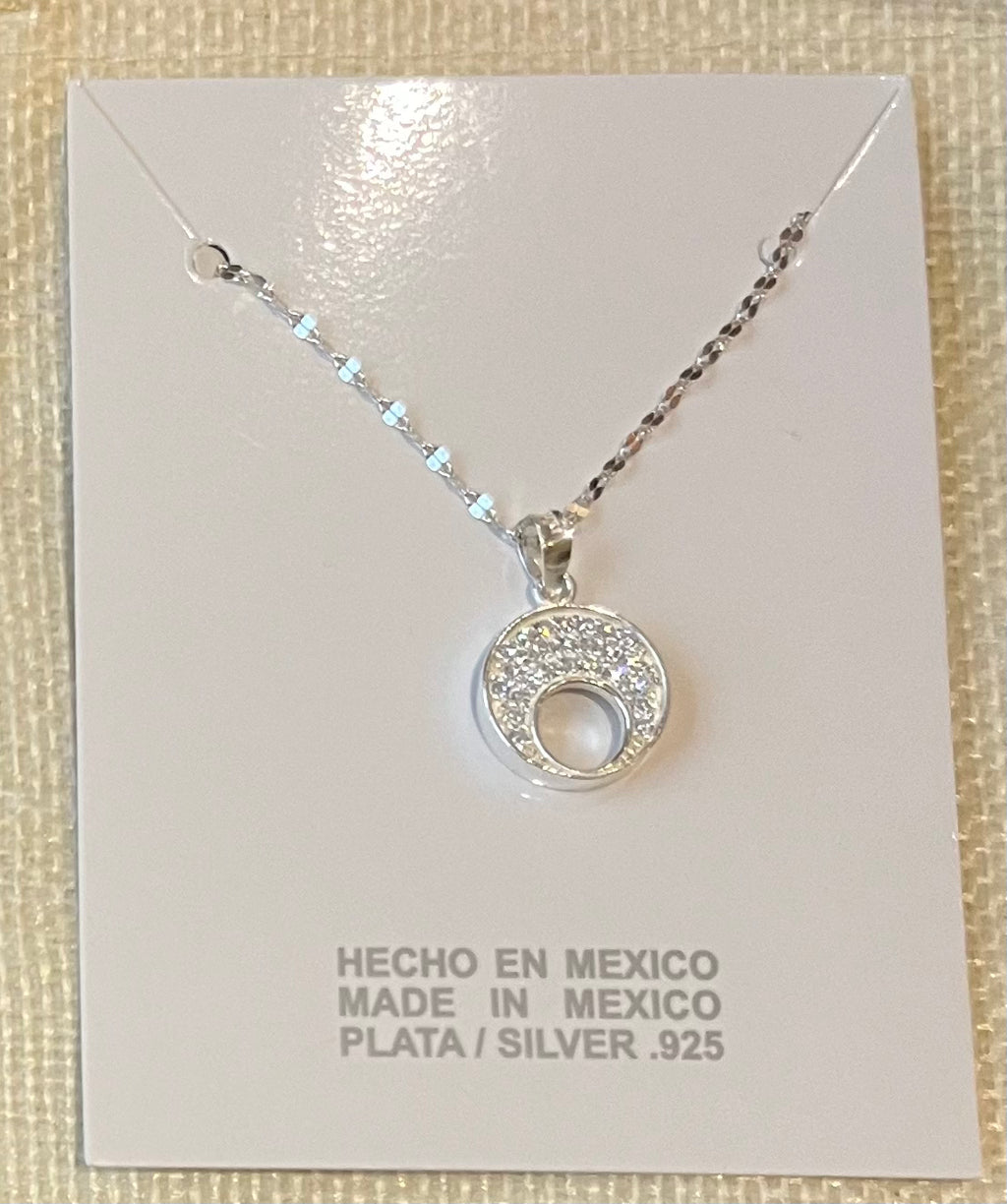 Dije de con zirconias plata .925