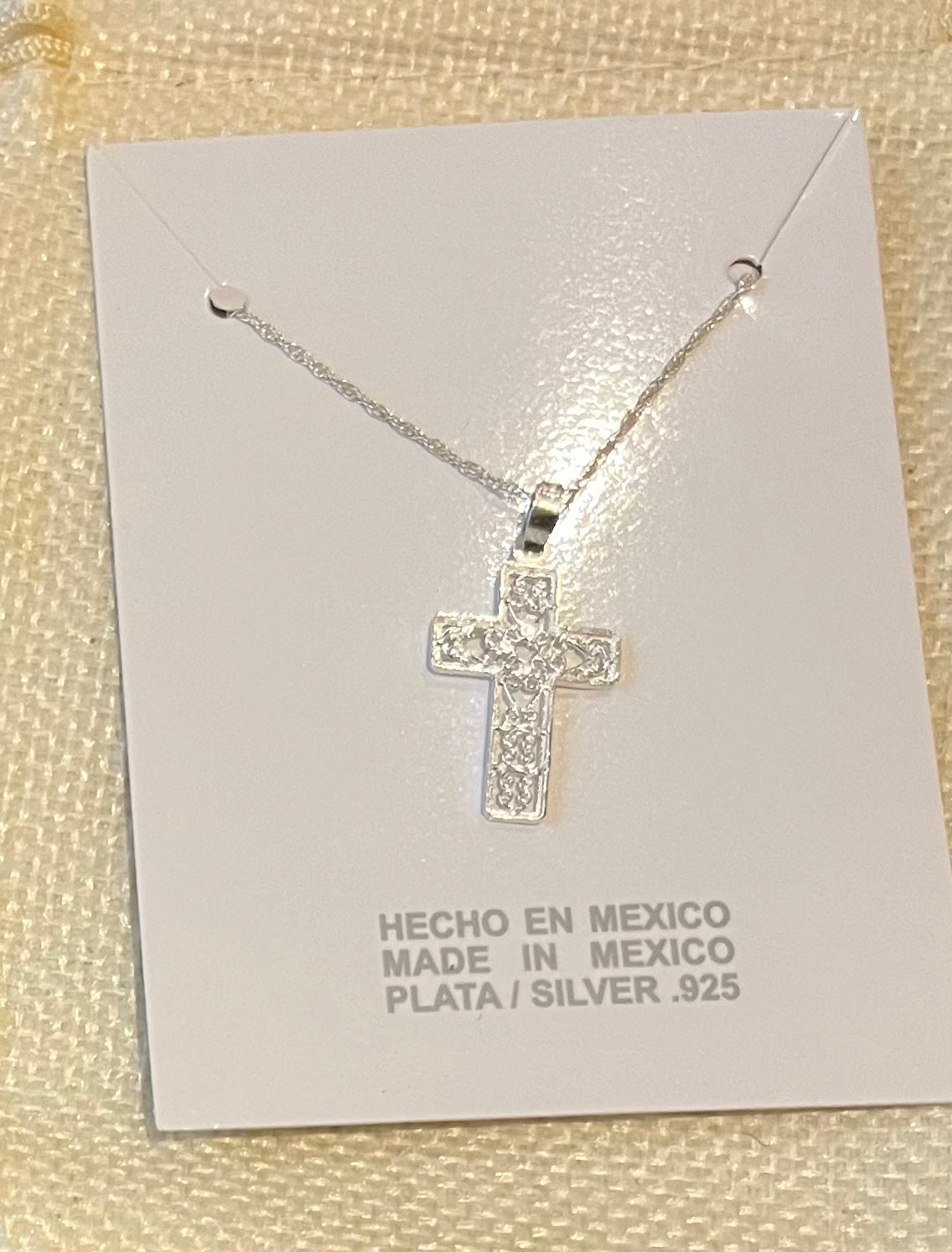 Dije de cruz plata .925