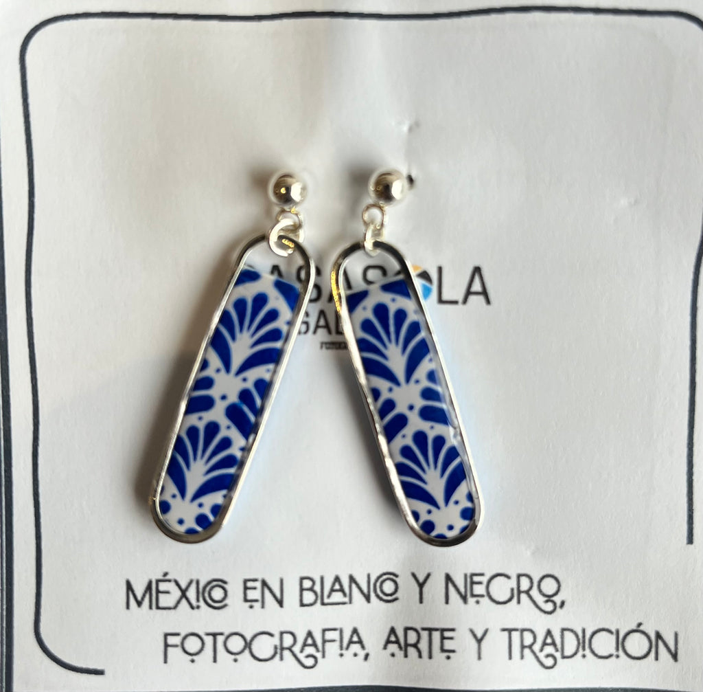 Aretes (Colgantes) largos de talavera