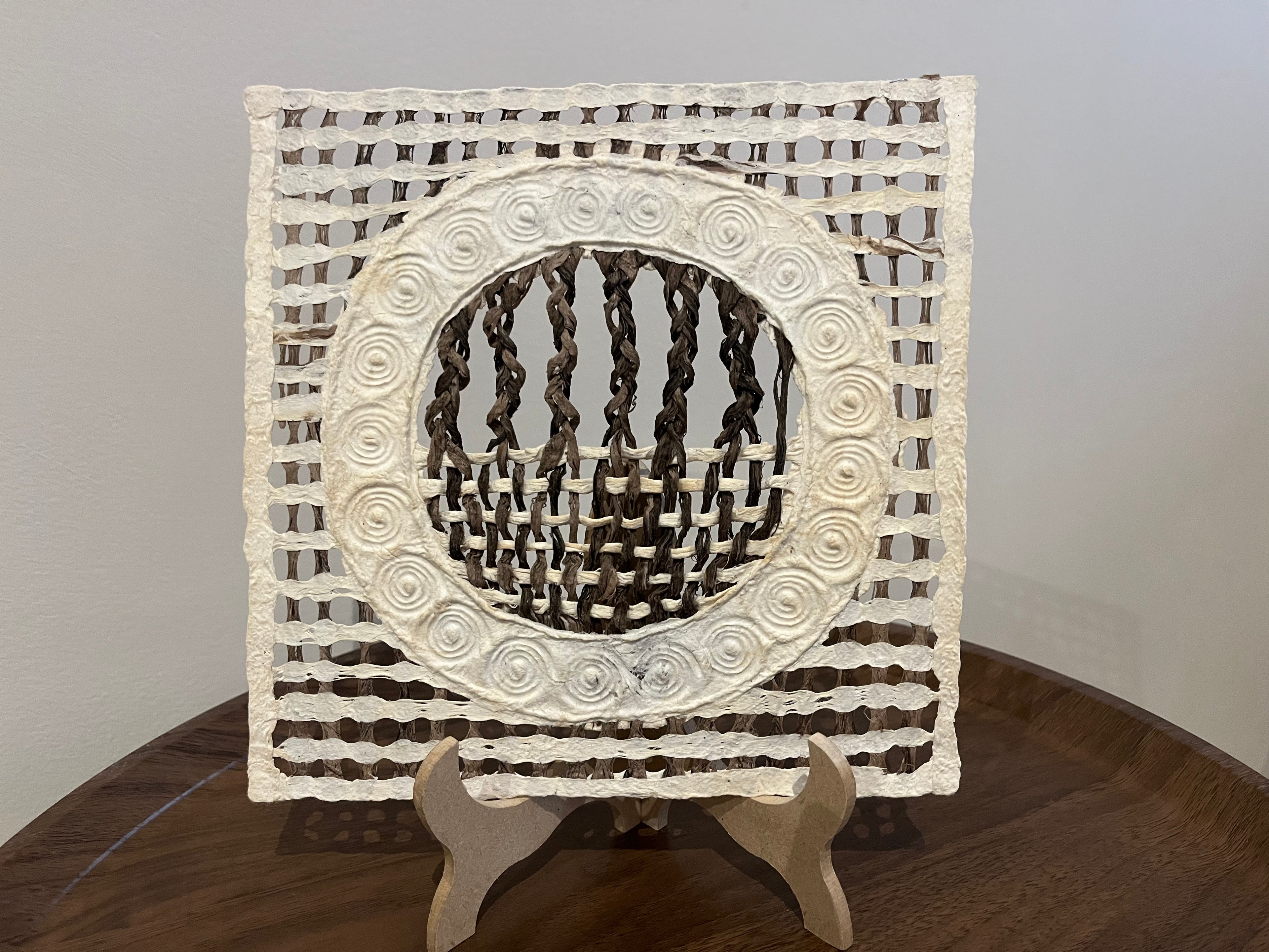 Cuadro de papel amate redondo