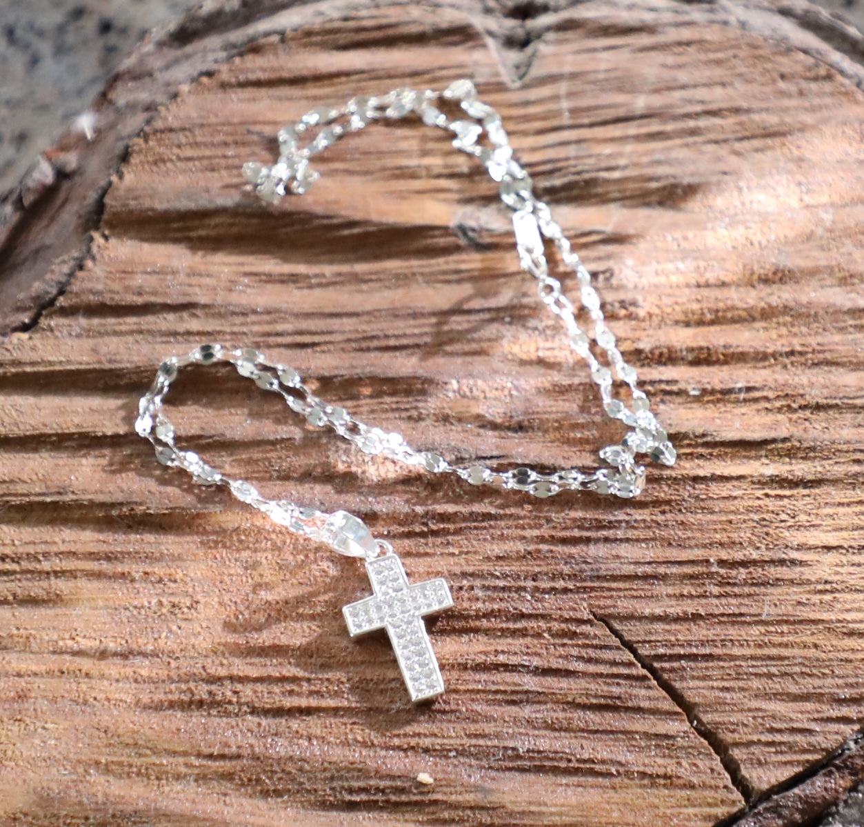 Silver Pendant / Dije de cruz zirconias plata .925